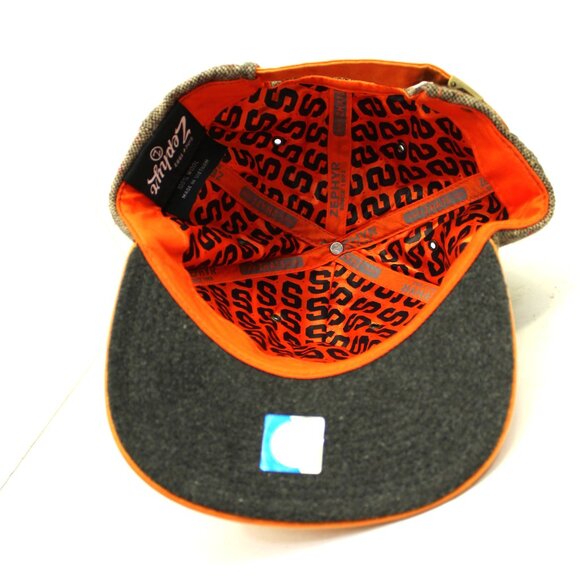 Zephyr Syracuse Orangeman College Hat Brown Tweed Orange Bill Adjustable Strap - Picture 6 of 8